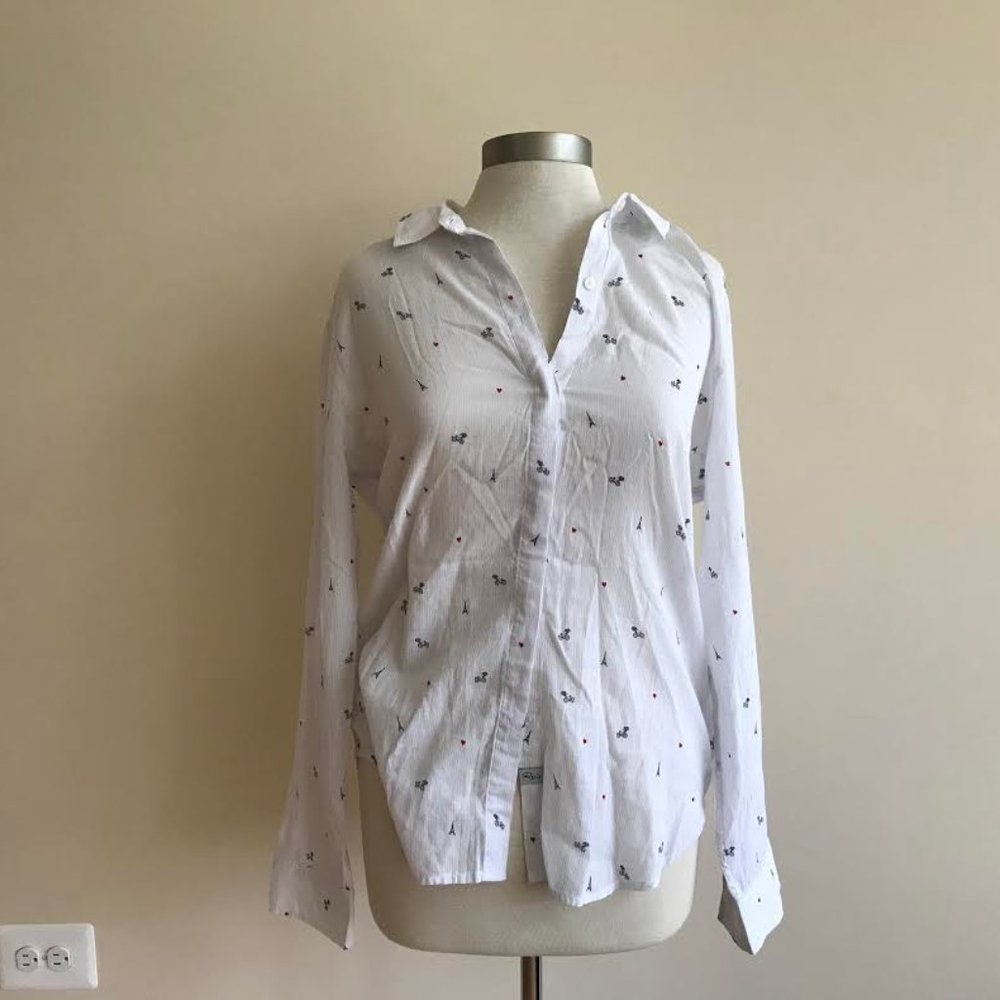 RAILS button up blouse with pattern